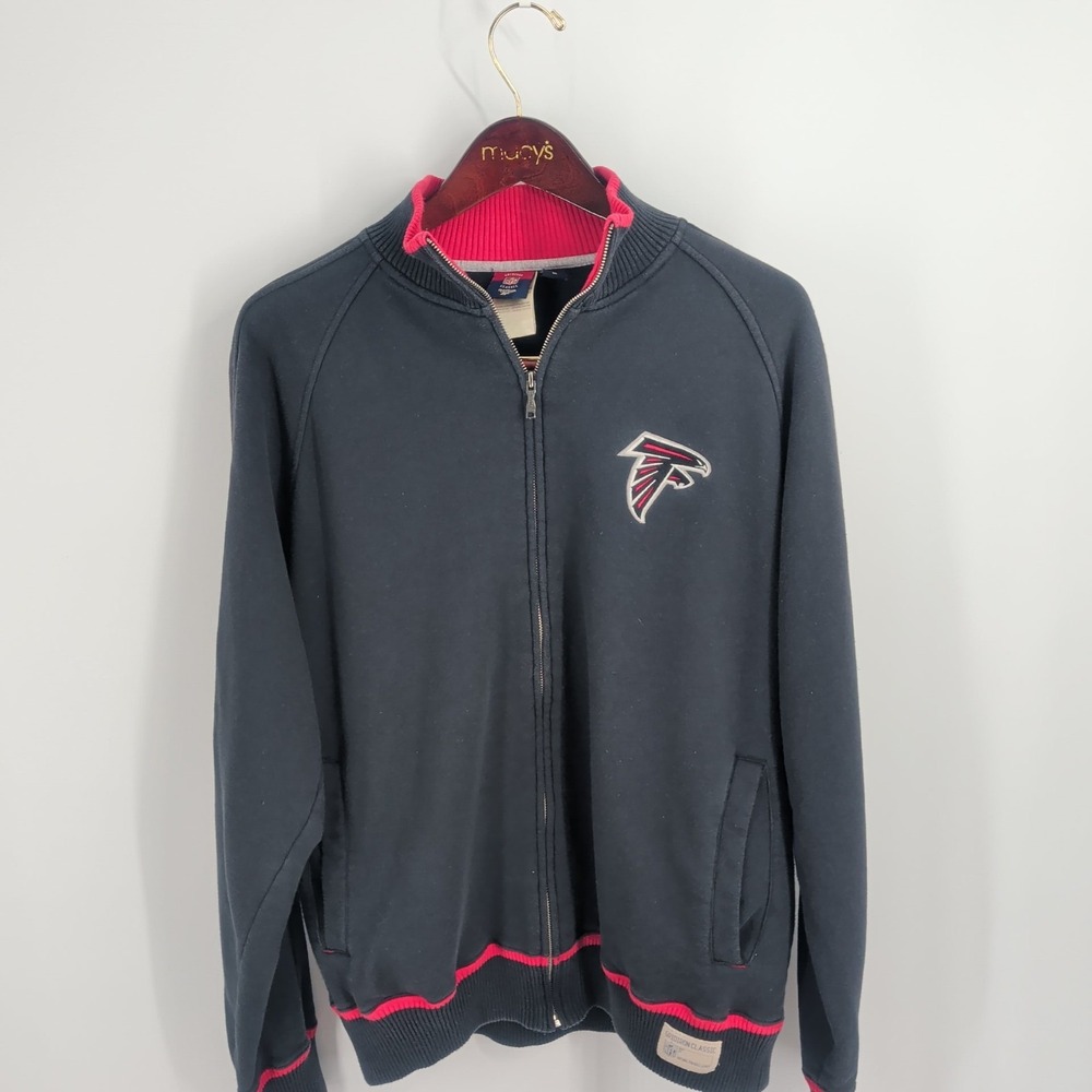 Atlanta Falcons Football Reebok Gridiron Classic Full Zip Jacket Black Size M